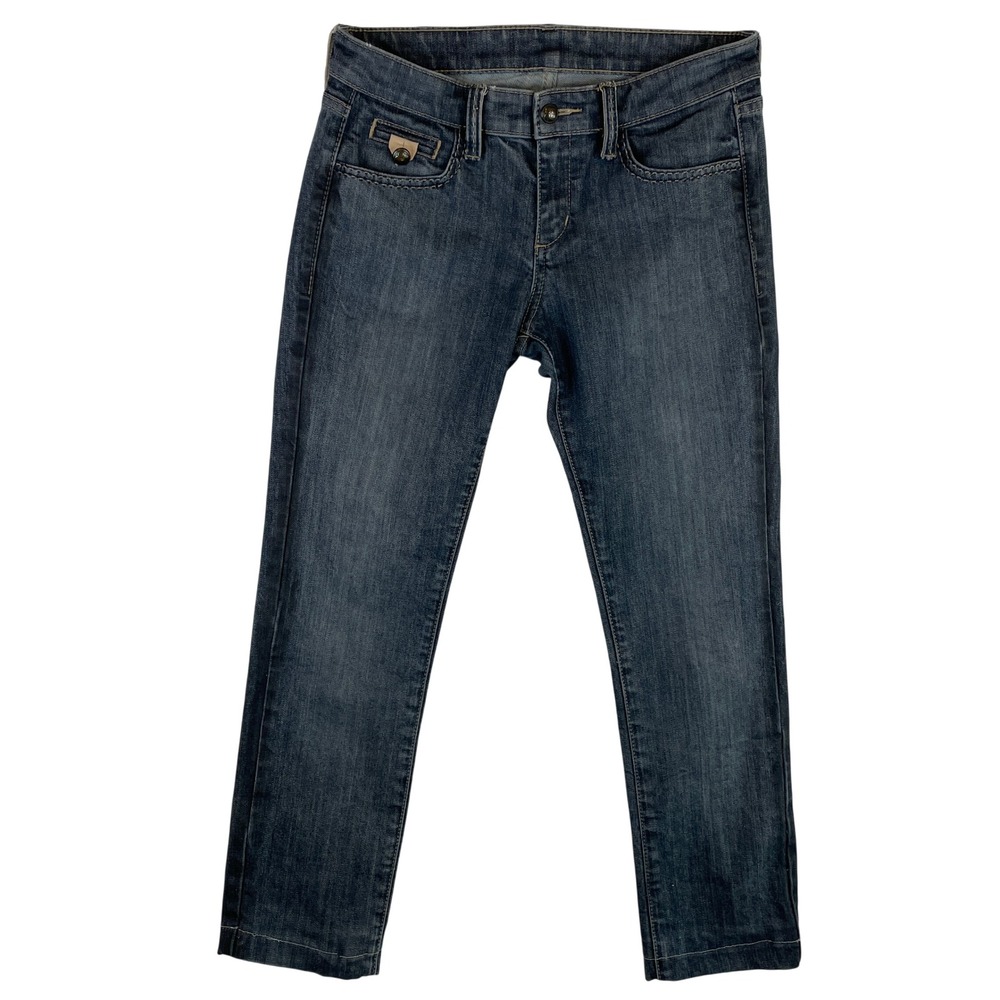 BCBG Max Azria Women 28 Dark Oil Wash Slim Straight Leg Denim Jeans CTD2A736